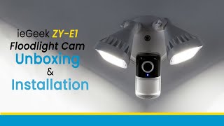 ieGeek Floodlight Cam ZYE1 Unboxing and Installation Best Floodlight Security Camera 2023 [upl. by Ophelia]