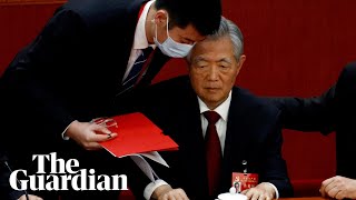 New footage from China congress fuels questions about why Hu Jintao was hauled out [upl. by Sirehc]