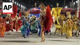 Six top samba schools shine in Rio de Janeiro Carnival parade [upl. by Llehsar]