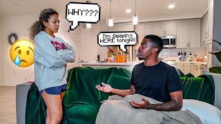 SLEEPING On the COUCH Prank to see how my Girlfriend Reacts cute reaction [upl. by Celesta94]