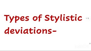 types of stylistic deviationlexicalsymanticsyntacticphonologicalgraphologicalnarrative etc [upl. by Einehpets819]