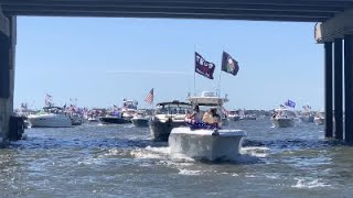 President Trump Supporters at New Jersey Shore Boat Parade to Honor Police amp Veterans [upl. by Narik]