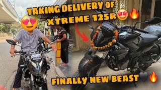 Taking Delivery of My New Hero Xtreme 125R🖤  Black Beast🖤🔥 Best In 125cc Segment [upl. by Rabbi]