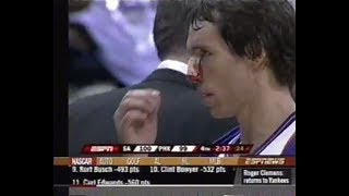 Steve Nash Suffers Nasty Cut to Nose 2007 ESPNEWS Coverage [upl. by Neerual]