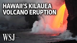 Lava Pours Steadily From Hawaiis Kilauea Volcano  WSJ [upl. by Alesi]