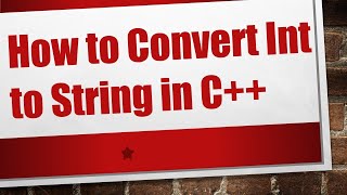 How to Convert Int to String in C [upl. by Enilaf]