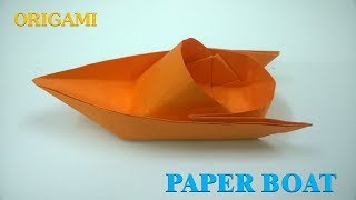 How to make a Paper Boat Origami Tutorial canoe [upl. by Lebiralc]