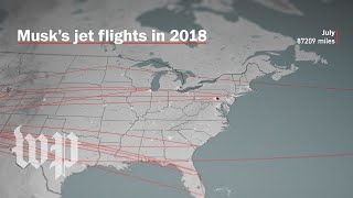 Watch Elon Musks jet flights in 2018 [upl. by Weide]