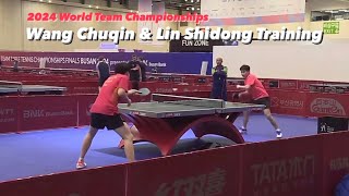 Wang Chuqin amp Lin Shidong Training  2024 World Team Championships Finals Busan [upl. by Akiv]