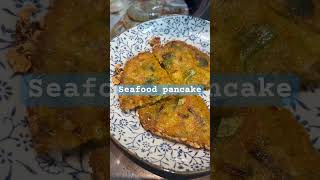 Haemul pajeon seafood pancake sa Korean restaurant travel ofw 한국음식 [upl. by Nosydam]