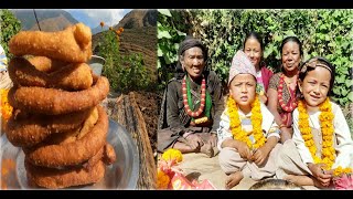 Frist Time Celebration Bhai Tika Festival  How to Making Sel Roti in Tihar family vlog [upl. by Anoik]