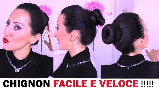 TUTORIAL CAPELLI CHIGNON PERFETTO in 3 MINUTI FACILISSIMO [upl. by Lancelle]