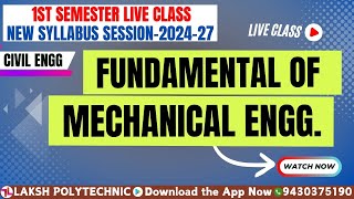 L1 Fundamental of Mechanical Engg  1st Semester  FOR CIVIL ENGG  biharpolytechnic sbte [upl. by Baiss]