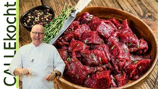 Wildgulasch oder Wildragout einfach und lecker zubereiten Rezept [upl. by Cappella]