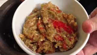 Spicy Eggplant Paste Recipes น้ำพริกมะเขือยาว น้ำพริกหนุ่มแบบไม่เผ็ด [upl. by Kidd]