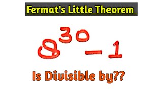 Fermats little theorem examples  problem 1 [upl. by Malinda]