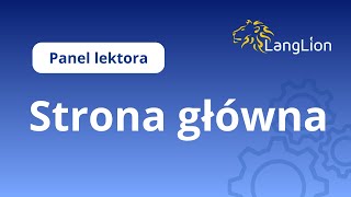 1 Panel lektora LangLion Strona główna [upl. by Davina268]