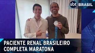 Paciente com doença renal crônica completa maratona  SBT Brasil 23032024 [upl. by Lampert483]