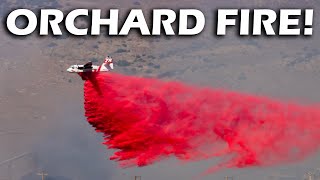 Aerial Firefighting  Orchard Fire  Tehachapi [upl. by Sakiv]