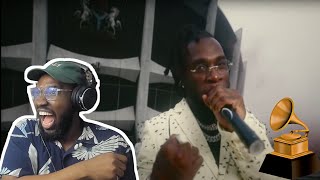 Burna Boys Grammy Performance 63rdGrammys REACTION  palmwinepapi [upl. by Filmore]