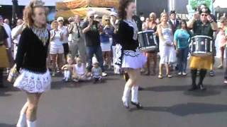 Bagpipe Duet with Nevin Academy Dancers  Newport Irish Festival 2011 [upl. by Samp]