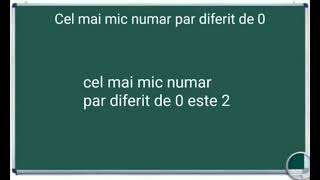 Cel mai mic Numar Par diferit de 0 exemple exercitii matematica [upl. by Analaf254]