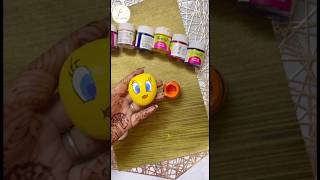 Beautiful Tweety cartoon Painting on stone  Stone painting  shorts [upl. by Supat73]