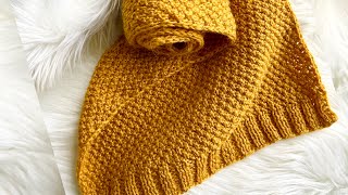 Autumn Beauty Knit scarf stole Easy fall knitting pattern for men and women LEFT HANDED TUTORIAL [upl. by Chapen]