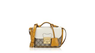 Gucci GG Supreme Padlock Mini Flap Shoulder Bag Beige Mystic White Sun Oil [upl. by Rodmann648]