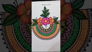 Easy Flower Mandala Art 🌺 shorts mandalaart flowermandala easy flower youtubeshorts art [upl. by Mcconaghy]