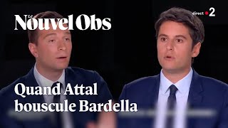 Débat sur France 2  trois moments où Jordan Bardella sest fait bousculer par Gabriel Attal [upl. by Itisahc256]