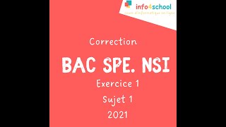 Correction du bac NSI 2021  sujet 1  Exercice 1  les arbres binaires de recherche [upl. by Palmira]