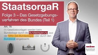 Das Gesetzgebungsverfahren des Bundes Teil 1  Staatsorganisationsrecht  Folge 3 [upl. by Aisatsan]