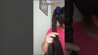 🐠🐋🐟 fishtail hairstyle for long and short hair fishtail longandshorthair hairtutorial goviral [upl. by Clayborne]