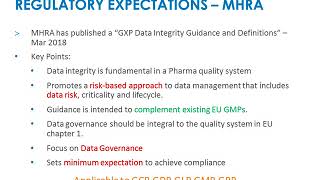 Webinar Regulatory Perspectives on Data Integrity  NSF International [upl. by Rabkin]