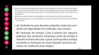 a O processo descrito referese ao anabolismo ou ao catabolismo Justifique sua resposta b No [upl. by Ellimak]