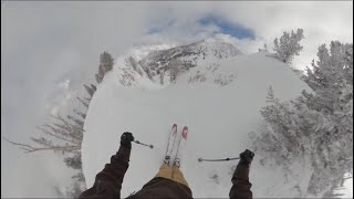 One run at SNOWBIRD  Cirque Traverse to ELEVATOR CHUTE Shot 16 [upl. by Domel]