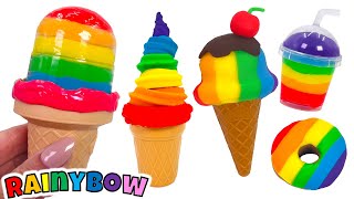 Creating Rainbow Ice Creams with Play Doh [upl. by Ioab]