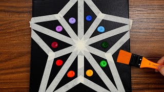 Star⭐️ Acrylic Painting Using Masking Tape 1103｜Easy Painting ASMR｜Satisfying [upl. by Rasla]