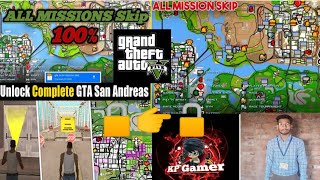 Gta san andreas full map unlocked  mod android  Gta sa all missions skip  Cheats  Complete [upl. by Nenerb]