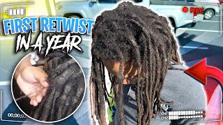 Dreadlock Transformation  First ReTwist After A YEAR  Emotional [upl. by Nytsirc918]