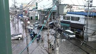 太平洋沖地震 津波の時の多賀城市町前の様子 [upl. by Katalin]