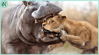 Lion Messed with the Wrong HippoIt Pays It’s Life [upl. by Aniv626]