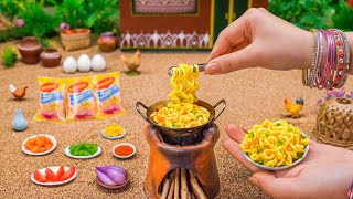 Miniature Egg Masala Maggi  Egg Maggi Recipe  Tiny Foodkey  Anda Masala  Indian Street Food [upl. by Crandale441]