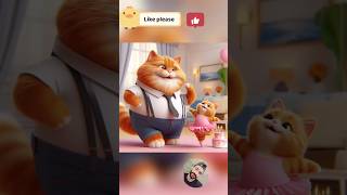 Cat hardworking for Baby viral short cute 🥰 cats and dogcat trending funny cartoon animationai [upl. by Erastus]