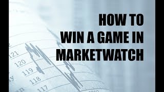 HOW TO WIN A MARKETWATCH INVESTMENT GAME [upl. by Atalayah380]