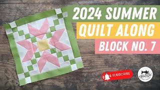 Summer Quilt Along Block 7  Step by Step free quilt tutorial quilting modafabrics [upl. by Eatnuahc]