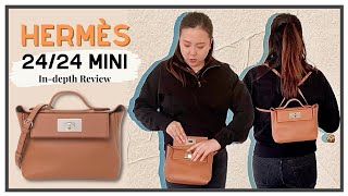 Hermès 2424 Mini InDepth Review 2424 21  6 Ways To Wear  What Fits  Price  My First Luxury [upl. by Skutchan]