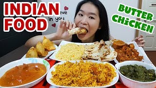 INDIAN FOOD FEAST Butter Chicken Naan Biryani Curry Samosa amp Palak Paneer • Mukbang Eating Show [upl. by Ayyn]