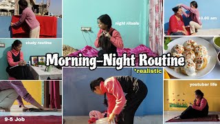 MORNINGNIGHT ROUTINE🕊️🩷 How I Manage StudiesJobYoutube Productivelymorningroutine studyvlog [upl. by Ahsienat]